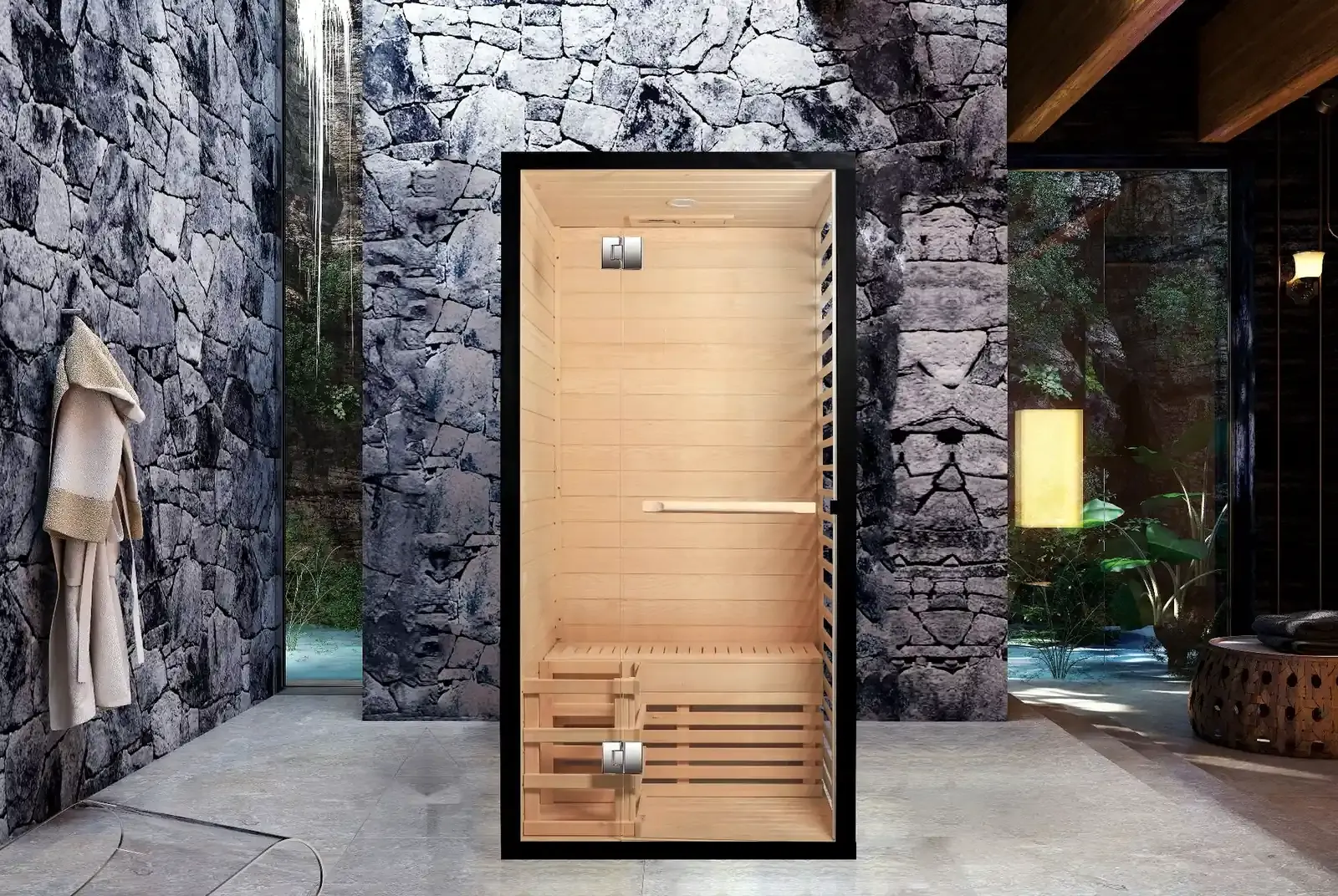 ICEMEND IIS-01 indoor sauna room detail product visual for quotation review.
