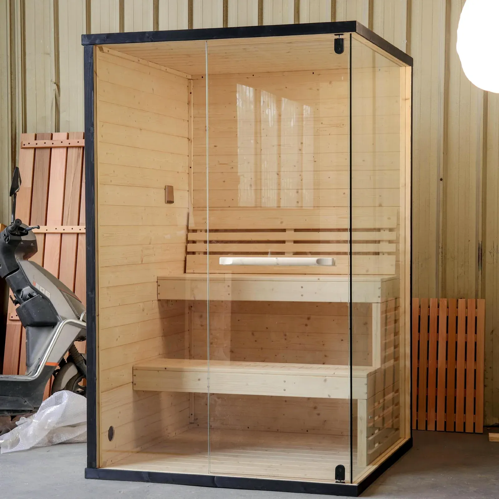ICEMEND IIS-02 indoor sauna product visual for distributor product review.