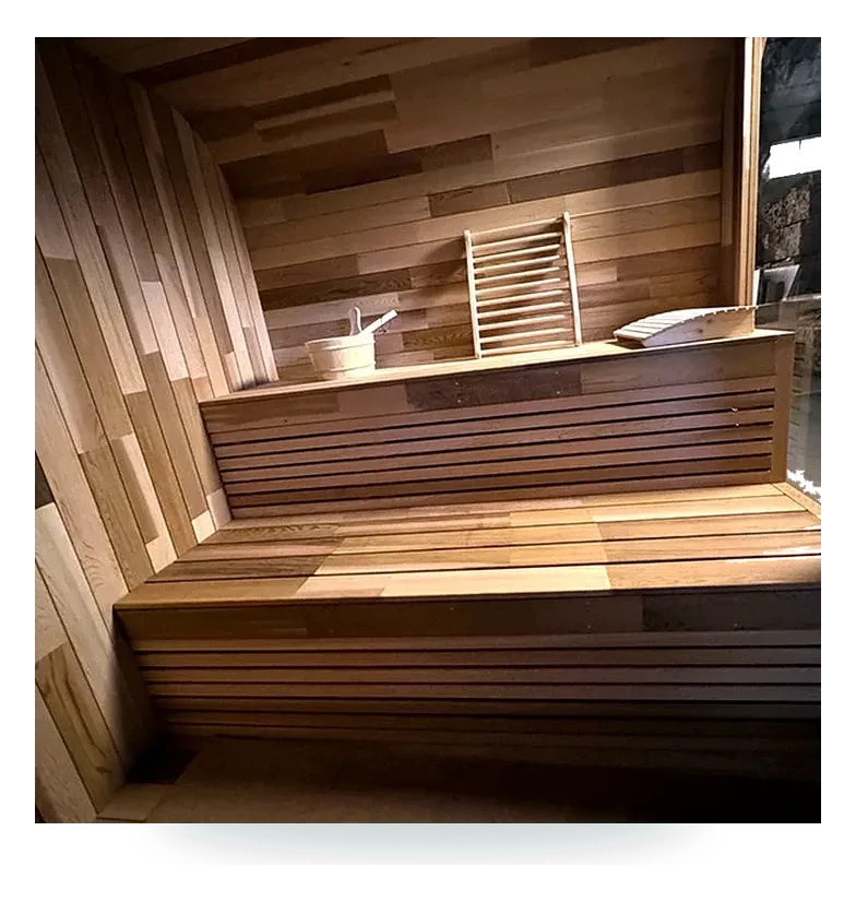 ICEMEND sauna room interior scene for sourcing checklist.